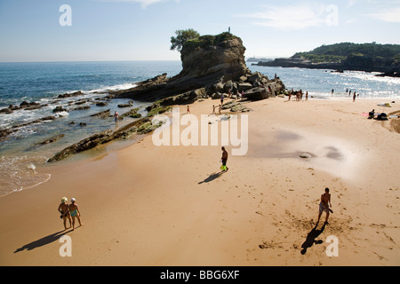 La plage de camel et la péninsule de la Magdalena à Santander Cantabrie Espagne Banque D'Images