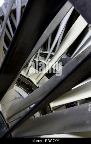 Les pales du ventilateur du moteur à réaction Banque D'Images