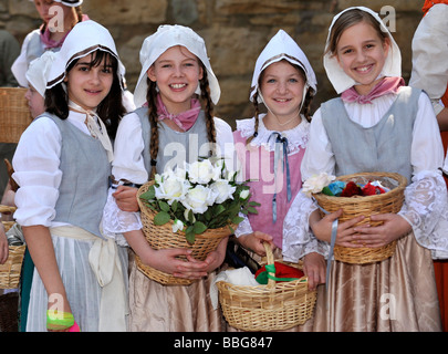 La vie dans l'époque baroque, xviiie siècle, les enfants de la ville, festival, Jahrhundertfest Schiller Marbach am Neckar, Baden Banque D'Images