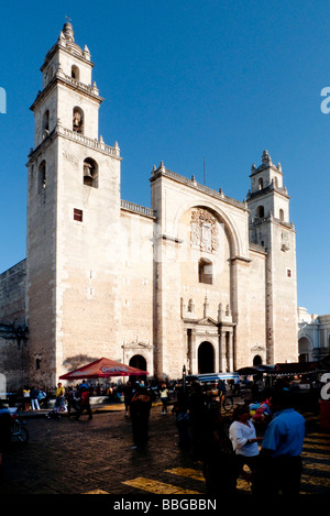 La cathédrale de San Idelfonso, sur la Plaza Mayor à Merida, Yucatan, Mexique, Amérique Centrale Banque D'Images