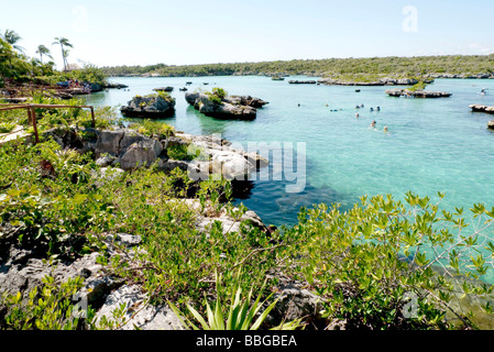 Xel-Ha parc d'attractions sur la Riviera Maya, Tulum, Mexique, Amérique Centrale Banque D'Images