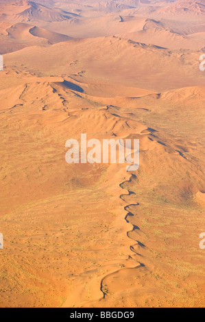Dunes de sable dans le désert du Namib, photo aérienne, la Namibie, l'Afrique Banque D'Images