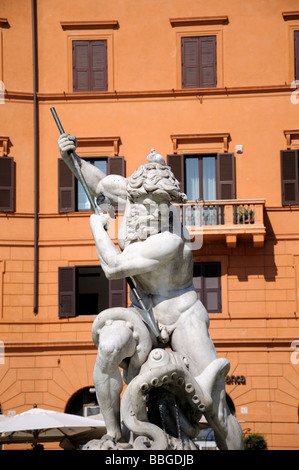 Fontana di Nettuno par Giacomo della Porta a Piazza Navona, Rome Banque D'Images