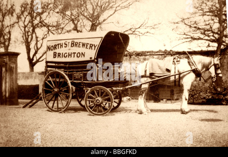 Le Nord Street Brewery livrer la bière, East Sussex, c.1905 Banque D'Images