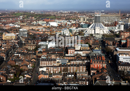 Liverpool;Vue nord sur la ville avec la cathédrale catholique de la tour de la cathédrale anglicane ; Banque D'Images