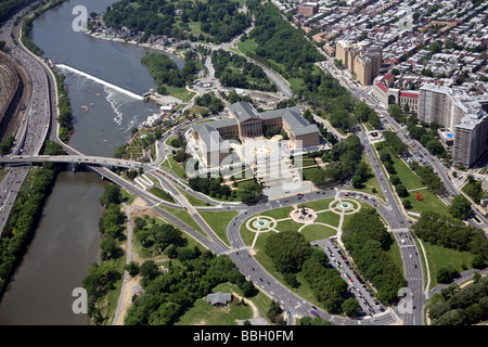 Vue aérienne du Musée d'Art de Philadelphie, Pennsylvanie, États-Unis d'Amérique Banque D'Images