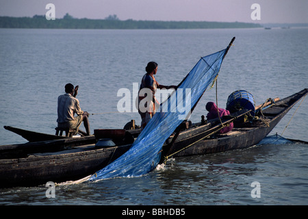 Inde, Bengale occidental, Sunderbans, Delta du Gange, pêcheurs Banque D'Images