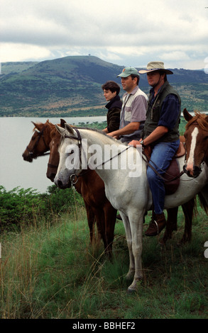 Estcourt KwaZulu Natal Afrique du Sud 2001 nhorses 12 activités de plein air équitation veld exercice sport Banque D'Images