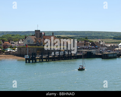 Le terminal du ferry Wightlink Isle of Wight Yarmouth au Royaume-Uni Banque D'Images