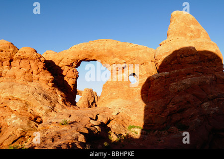 Passage de la tourelle au coucher du soleil Arches National Park Moab Utah USA Banque D'Images