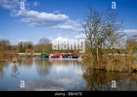 Royaume-Uni, Angleterre, Grand Londres, Harefield Marina avec Narrowboats sur le Grand Union Canal Banque D'Images