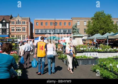 Fleur et Petit Marché français Mai 2009 Bury St Edmunds Banque D'Images