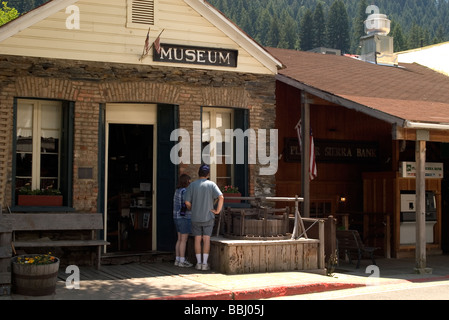 USA Californie Downieville Gold Rush Museum Main Street milieu du 19ème siècle, ville de la ruée vers l'architecture Banque D'Images