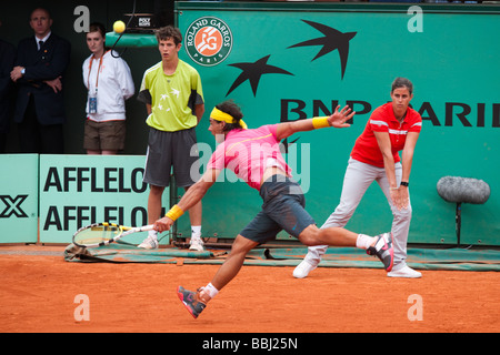 Paris,France RAFAEL NADAL en grand chelem tennis open international français de Roland Garros 2009 du 22 mai au 5 juin Banque D'Images