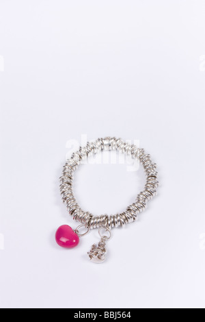Links Of London sweetie bracelet en argent sterling charme et coeur rose charme et buddah Banque D'Images