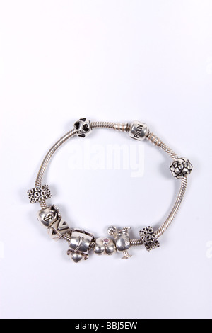 Pandora bracelet en argent sterling charme avec charms Banque D'Images