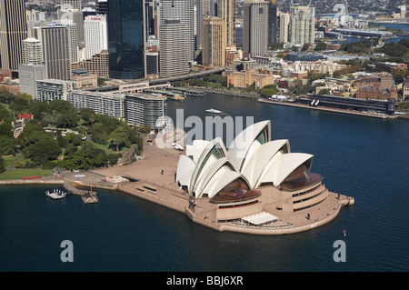 Opéra de Sydney Royal Botanic Gardens CBD et Circular Quay Sydney New South Wales Australie aerial Banque D'Images