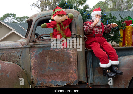 L'affichage sur camion chargé avec des trucs de Noël Lake City en Floride Banque D'Images