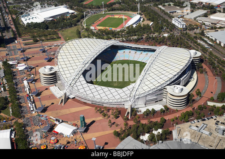 Stade ANZ Stadium auparavant le Parc Olympique de Homebush Bay Australie Sydney New South Wales Australie aerial Banque D'Images