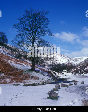 Cardingmill Valley dans le Shropshire est recouverte de neige. Banque D'Images