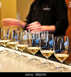 Rangée de verres à vin en dégustation de vin Banque D'Images