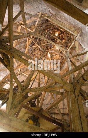 L'intérieur de la flèche de la cathédrale de Salisbury, Wiltshire, Angleterre Banque D'Images