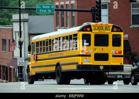 American school bus jaune à Batavia Illinois USA Banque D'Images