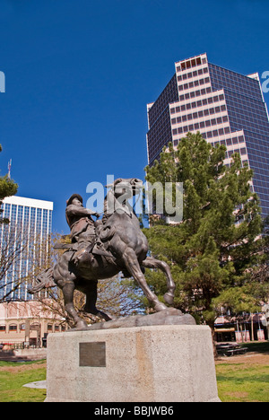 USA Arizona Tucson Downtown citycenter 20 août Statue Pancho Villa Park Banque D'Images