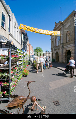 Fleur et Petit Marché français Mai 2009 Bury St Edmunds Banque D'Images