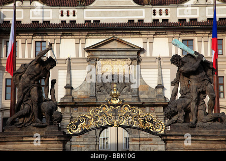 République Tchèque Prague Castle entrée principale première cour Banque D'Images