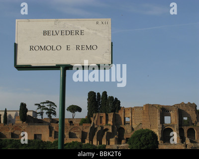 Le mont Palatin vu du Circo Massimo, à Rome Italie Banque D'Images