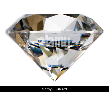 Round cut diamond (lab-zircone cubique créé sur le côté) Banque D'Images