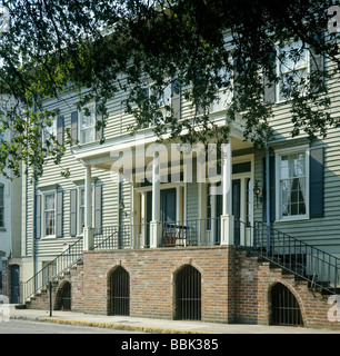 Des maisons de ville de Savannah Historic trimestre Etat de Géorgie aux etats unis Banque D'Images