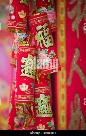 Nouvel An chinois - décorations chinois rouge Banque D'Images