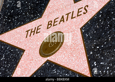 Les Beatles Étoile sur Hollywood Walk of Fame en Californie Banque D'Images