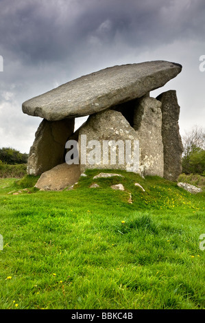 Trethevy Quoit Cleer, près de St sur Bodmin Moor en Cornouailles, Angleterre, RU Banque D'Images