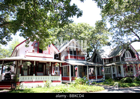 Chalets à Oak Bluffs Marthas Vineyard Cape Cod, USA Banque D'Images