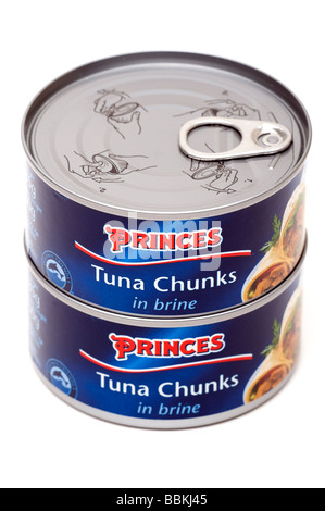 Déposer deux boîtes de thon Princes en saumure Banque D'Images