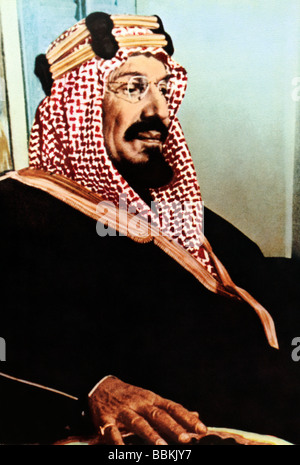 L'Arabie saoudite Portrait du Roi Abdul Aziz Al-Saud premier monarque de l'Arabie Saoudite Banque D'Images