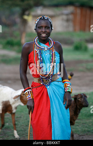 Ngoiroro est un village de 200 habitants appartenant à la tribu Massai Le village jette droit dans la vallée du Rift au sud de Na Banque D'Images