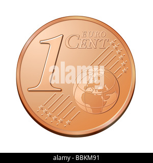 1 euro cent de l'argent vendre vendu vendre business acheter market Banque D'Images