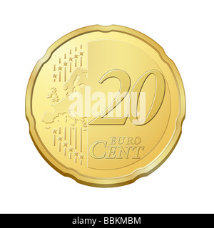 20 euro 100 argent Banque D'Images