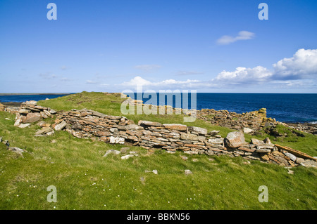 Dh Burrian Point NORTH RONALDSAY ORKNEY Burrian Broch tour de l'âge du fer Strom Ness Banque D'Images