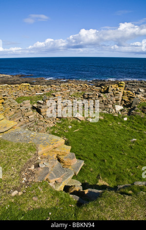 Dh Burrian Point NORTH RONALDSAY ORKNEY Burrian Broch tour de l'âge du fer Strom Ness Banque D'Images