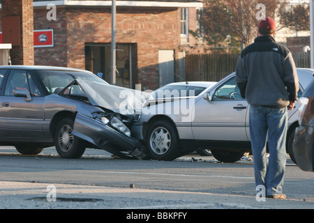 Accident d'Automobile à Richmond, Virginia Banque D'Images
