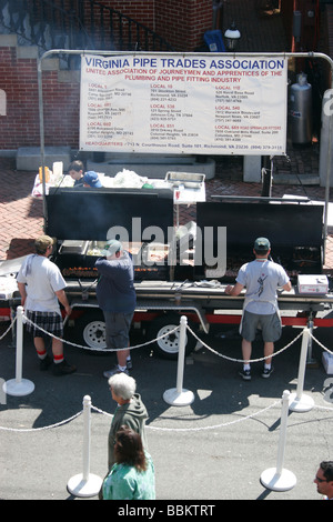 Fournisseurs de préparer des aliments à l'Irish Festival à Richmond, Virginia Banque D'Images