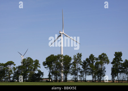 Les éoliennes sur les terres agricoles Elkton Michigan USA Banque D'Images