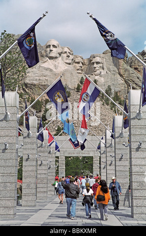 Les visiteurs du Mount Rushmore National Memorial dans les Black Hills du Dakota du Sud Banque D'Images