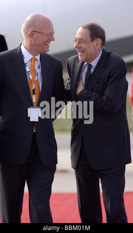 Haut Représentant pour la politique étrangère et de sécurité commune de l'Union européenne Javier Solana, 60 ans de l'OTAN, l'arrivée o Banque D'Images