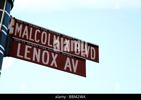 Malcolm X Boulevard, Lenox Avenue, New York Banque D'Images